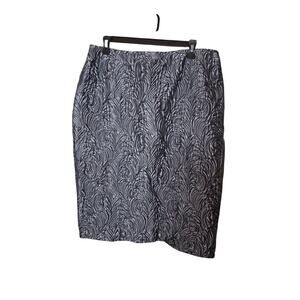 Mario Borsato Couture Gray Metallic Pencil Skirt Size 14 US or Eu 50 , NWT
